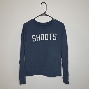 Blue 'SHOOTS' Sweatshirt Tommy's Park By Smith & Rogue Western CO.  SZ SMALL
